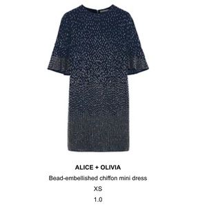 Alice and Olivia beaded bell sleeved dress Size 2
